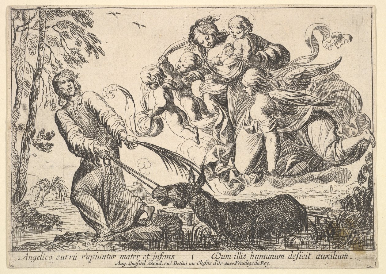Bakire ve Çocuğu Kaldıran Melekler, 1610-42. by Pierre Brebiette