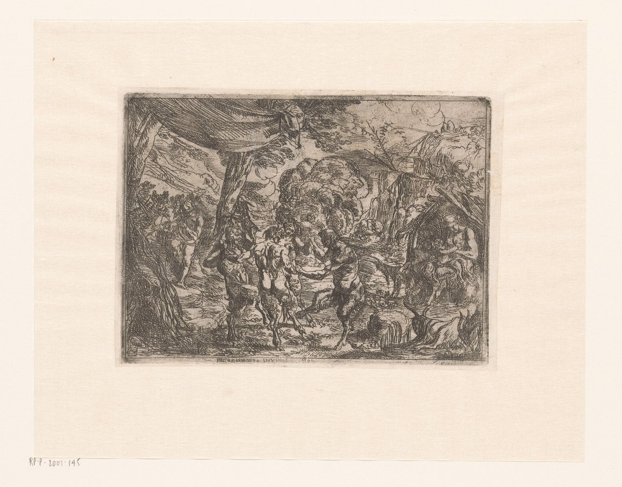 Bir manzarada dans eden periler ve satirler by Pierre Brebiette