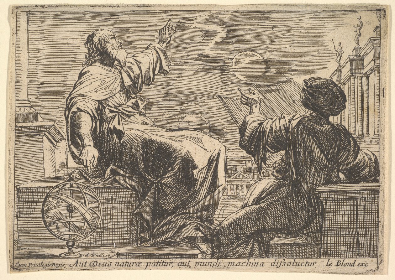Bir Tutulmayı İzleyen İki Filozof, 1615-42. by Pierre Brebiette