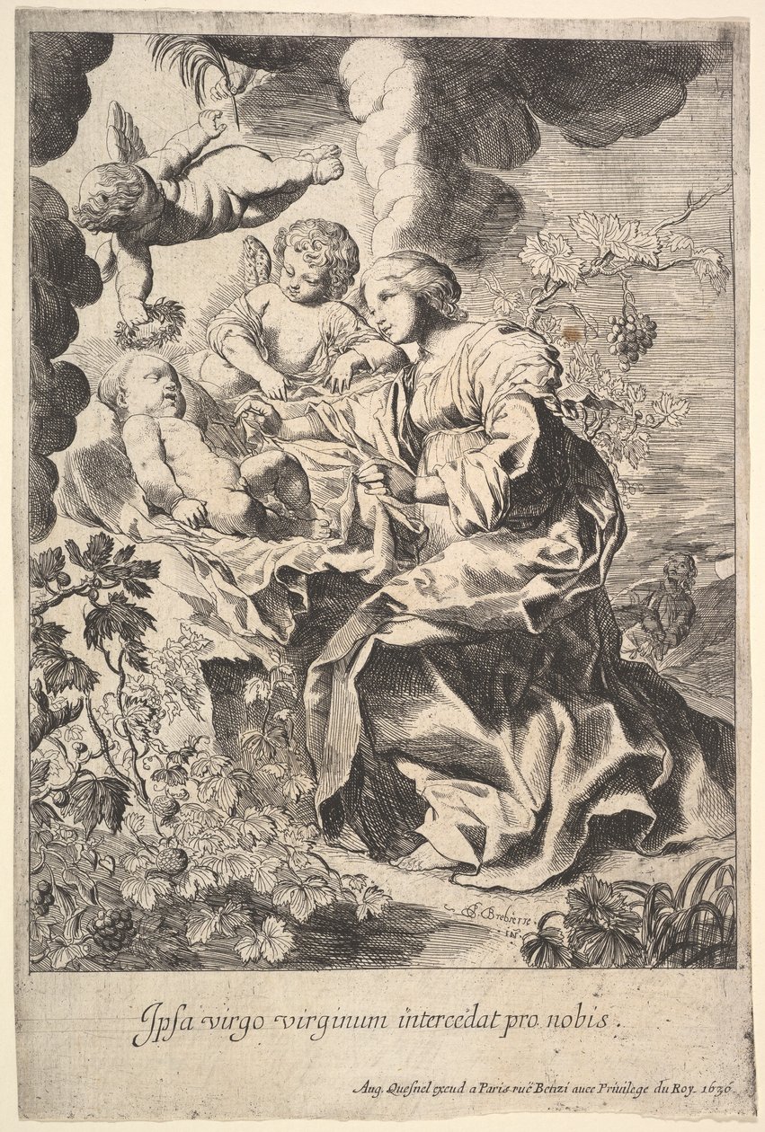 Bakire ve melekli çocuk, 1636. by Pierre Brebiette