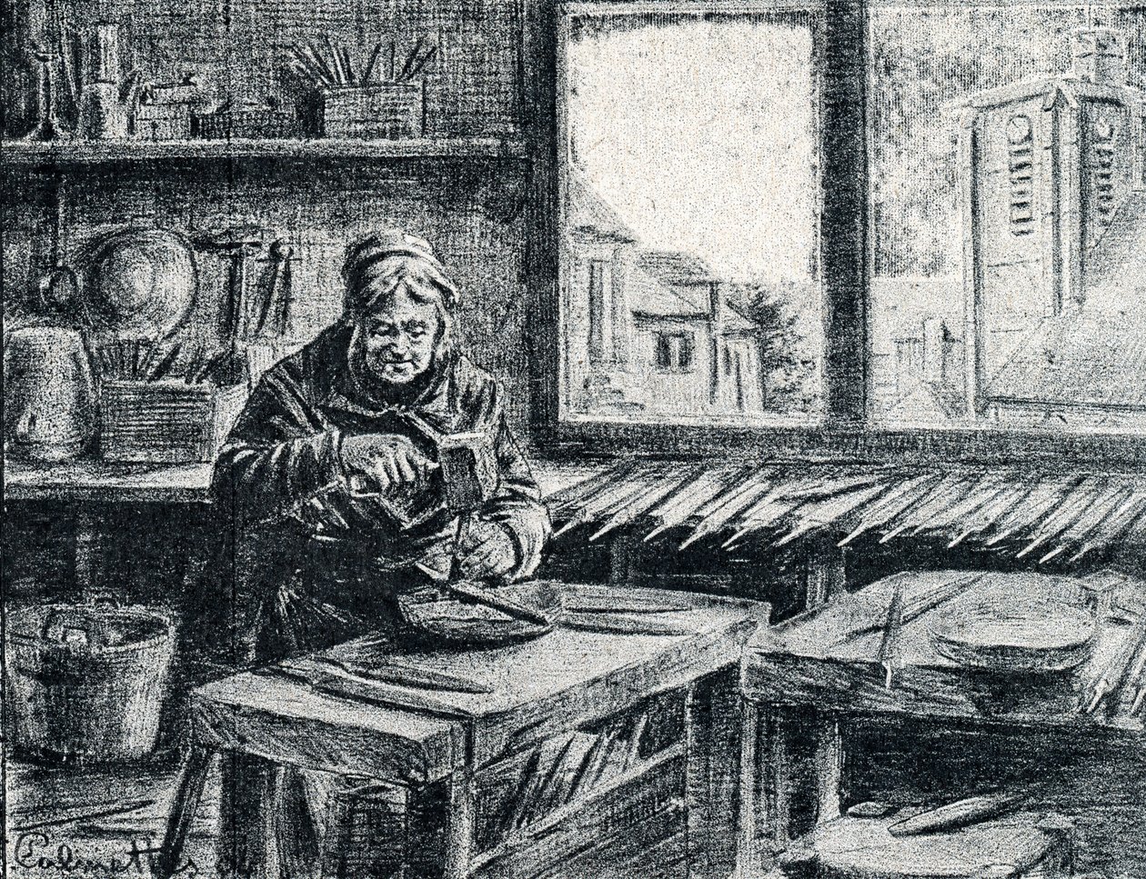 Pierre Calmette Özel Koleksiyonundan dosyalar Gravür yapan bir işçi by Pierre Calmettes
