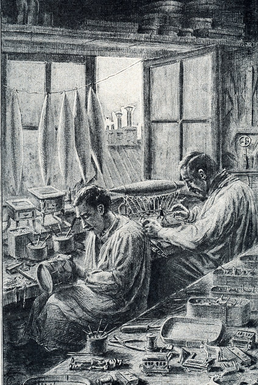 Pierre Calmette Özel koleksiyonundan oyuncaklar gravür yapan Parisli işçiler by Pierre Calmettes