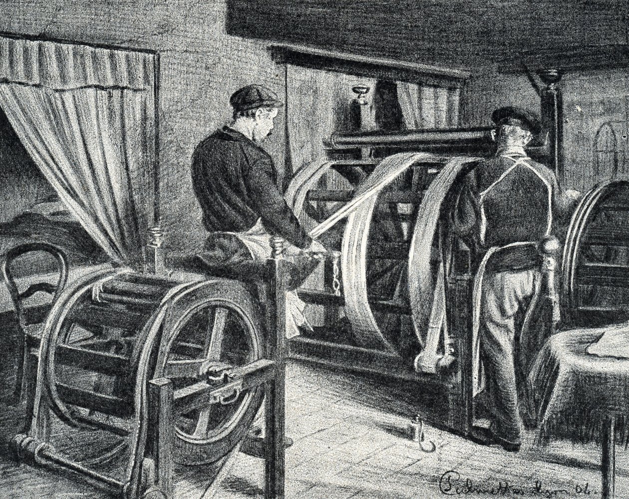 İpek işi: Pierre Calmette Özel Koleksiyonu'nun “Excursion a travers les metiers” adlı ipek gravürün açılması by Pierre Calmettes