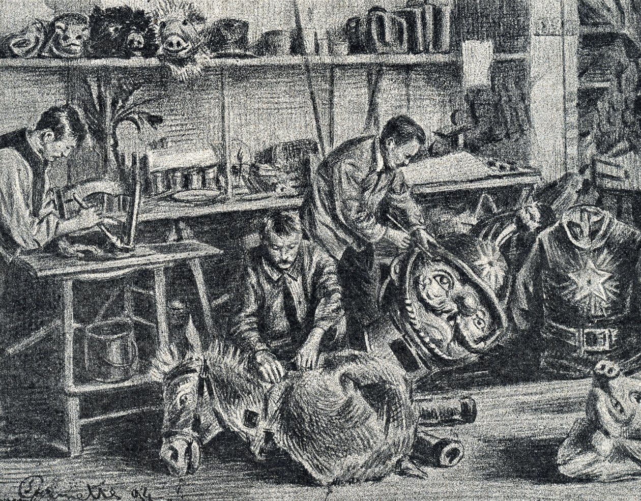 Tiyatro ve gösteri aksesuarları üretimi atölyesi Pierre Calmette Özel Koleksiyonundan Gravür by Pierre Calmettes
