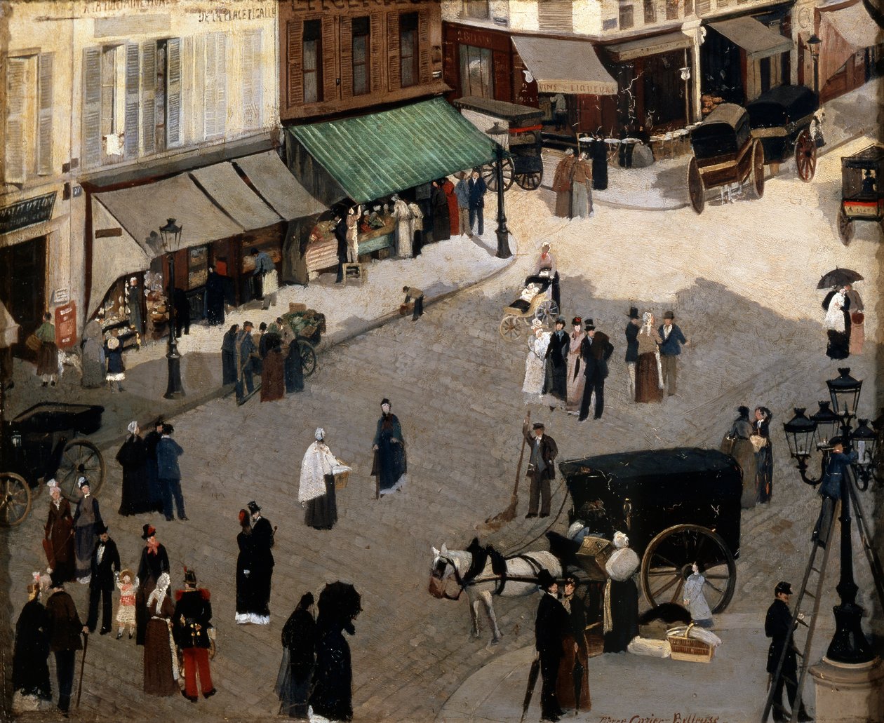 Paris'teki Place Pigalle, 1880'ler. by Pierre Carrier Belleuse