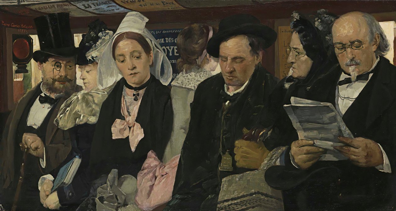Bir Otobüste, 1877 by Pierre Carriere Belleuse