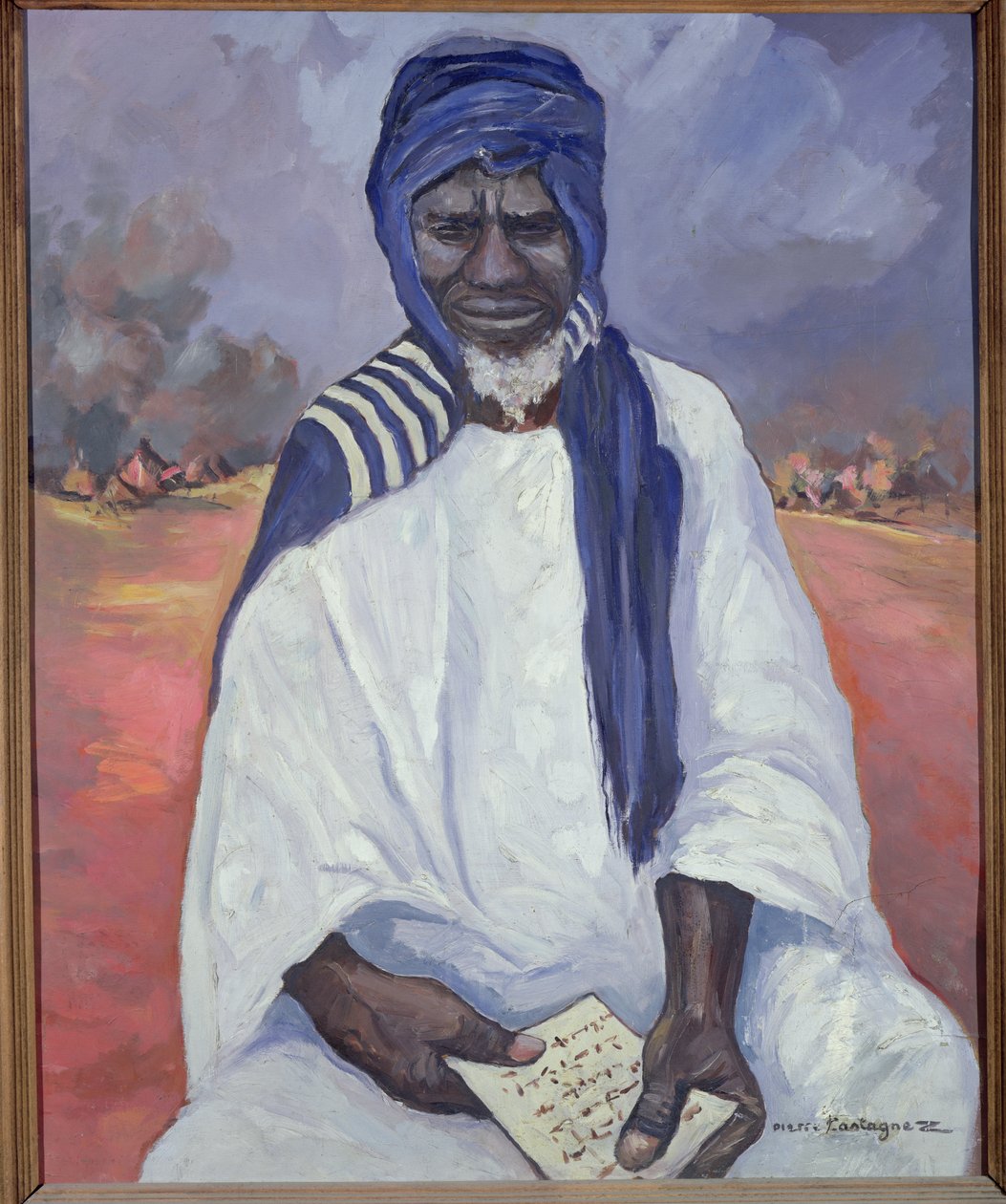 Amami Samori Toure'nin Portresi (c.1830-1900) (tuval üzerine yağlı boya) by Pierre Castagnez
