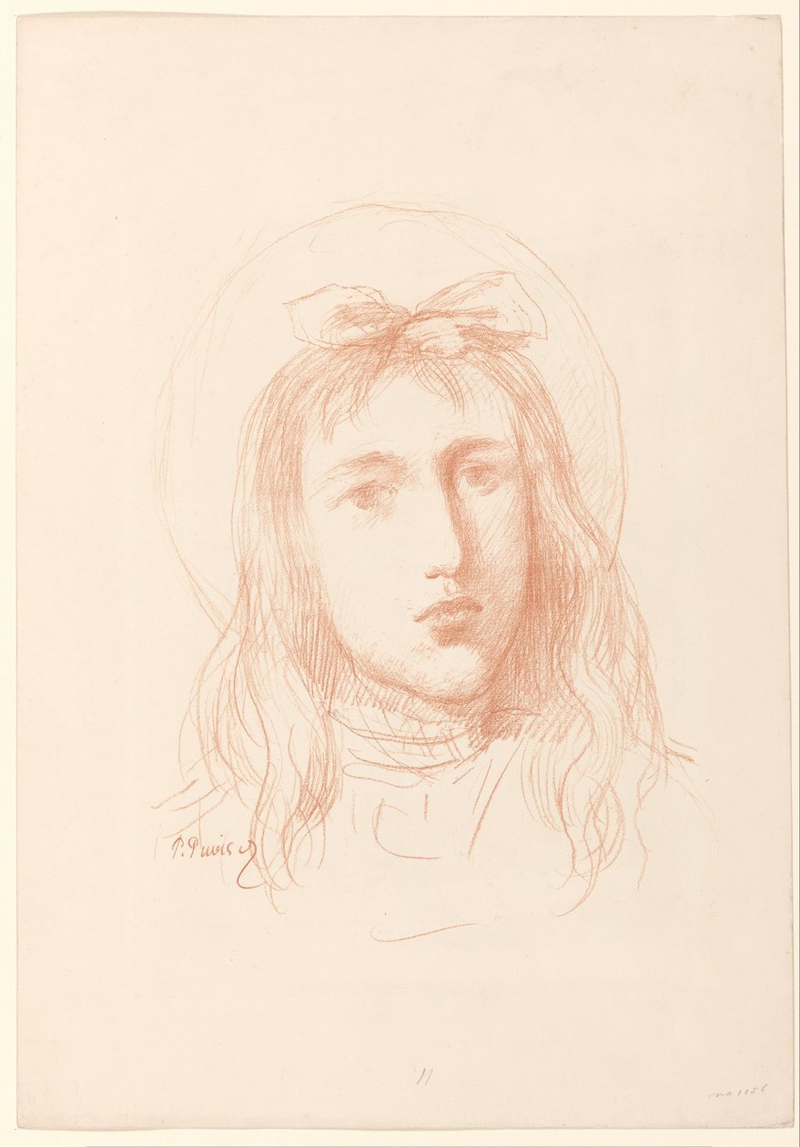 Bir kızın başı by Pierre Cécile Puvis de Chavannes