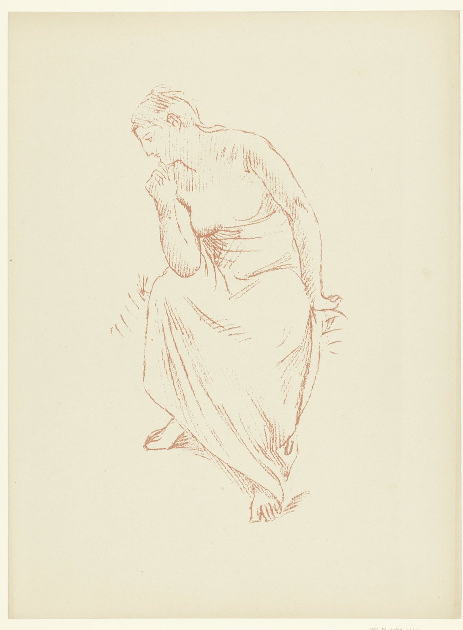 Zittende yarım naakte vrouw Oturmuş çıplak bir kadının çalışması, yarı dökümlü Ders çalışma Deneme (dizi başlığı) by Pierre Cécile Puvis de Chavannes