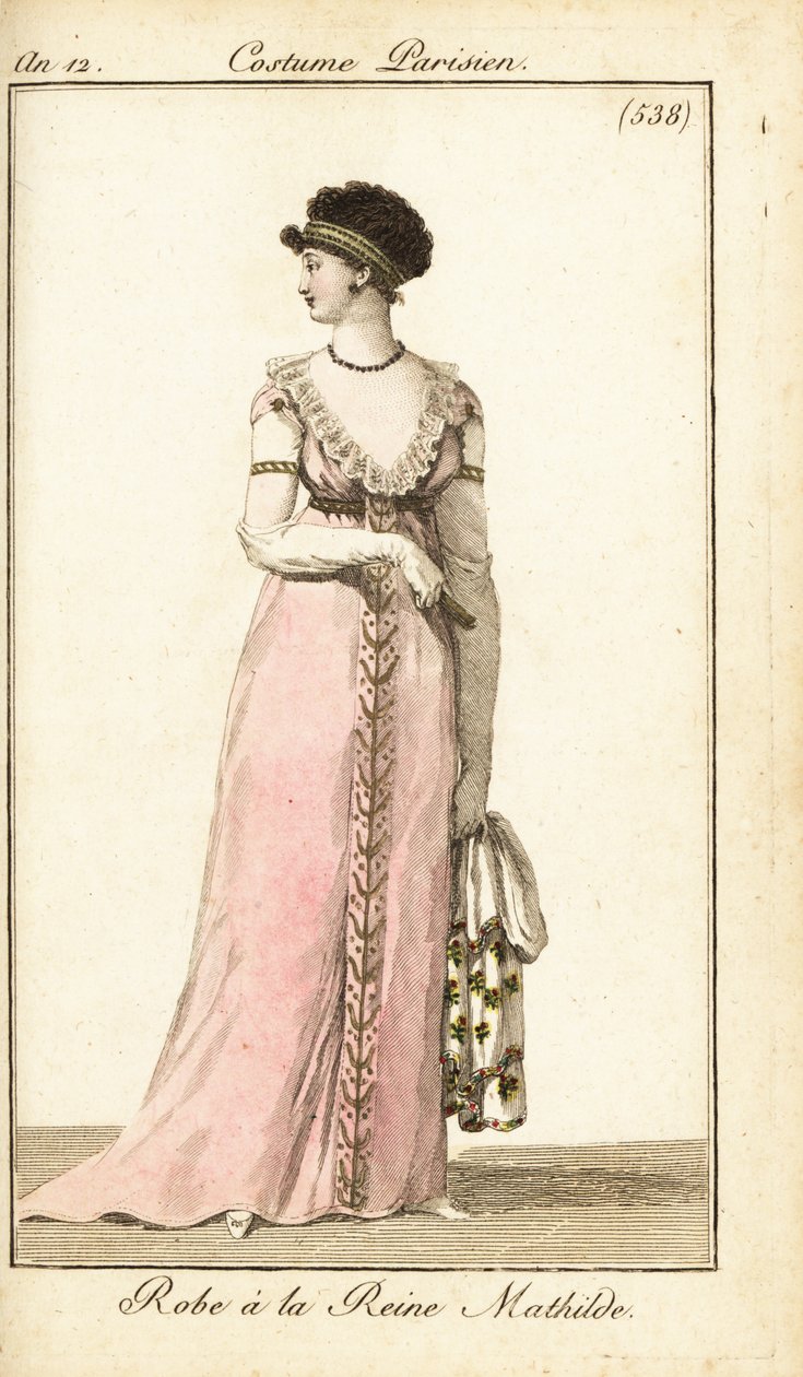 Matilda of Flanders, Paris tarzında elbiseli kadın by Pierre Charles Baquoy