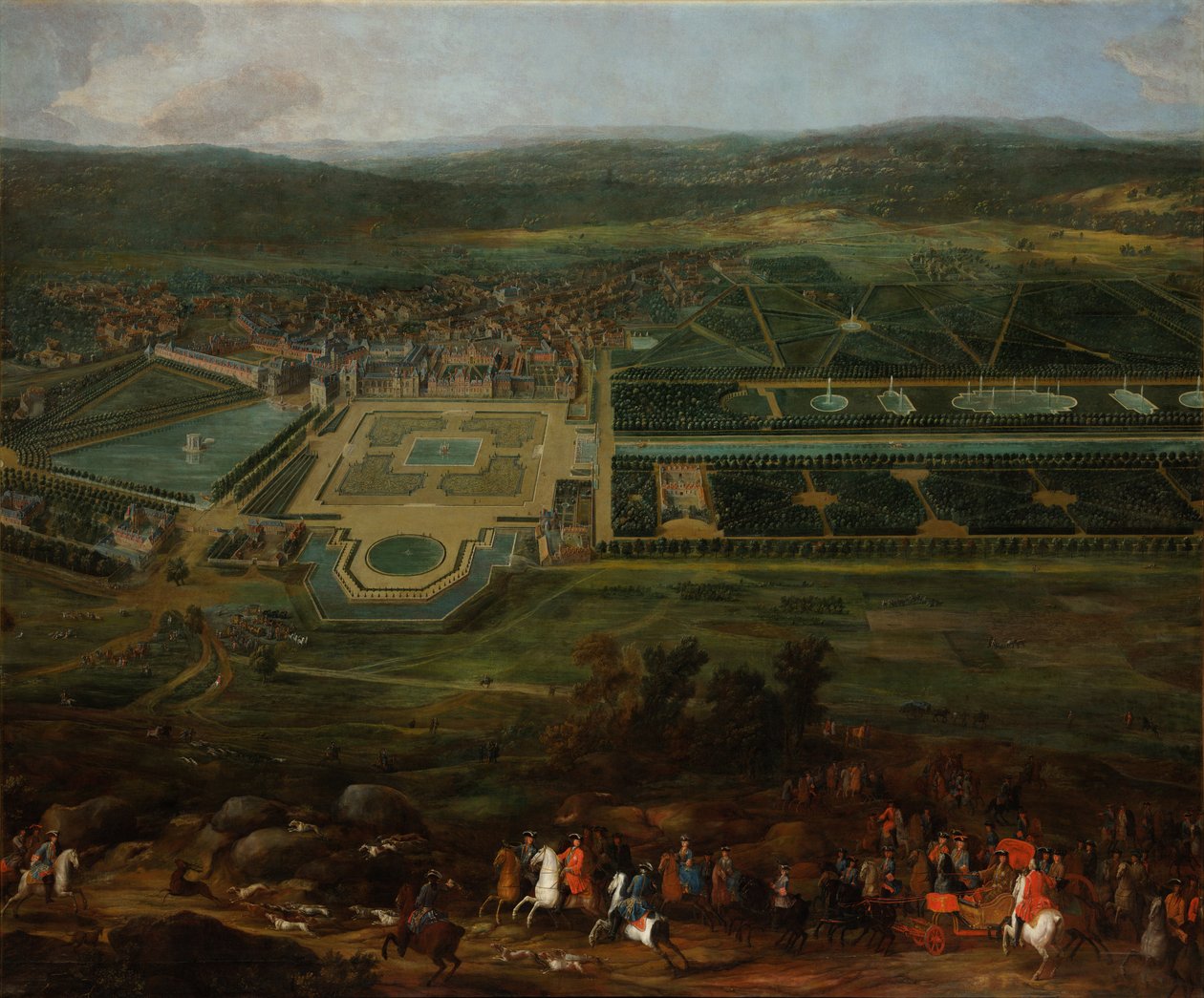 Château de Fontainebleau'nun görünümü, 1718-1725 by Pierre Denis II Martin