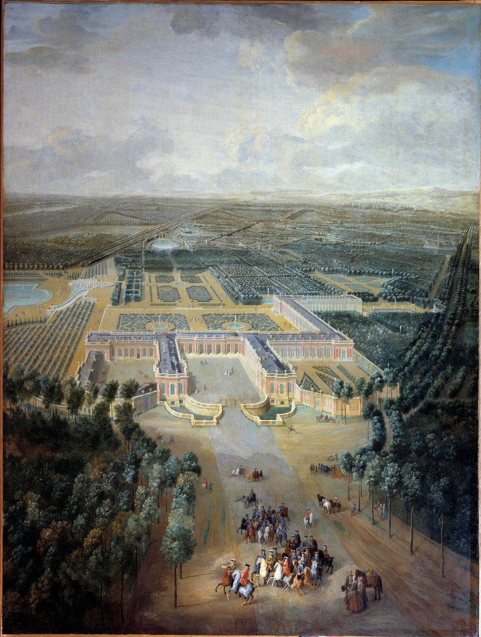 Trianon kalesinin ve bahçelerinin perspektif görünümü: Kral Louis XV