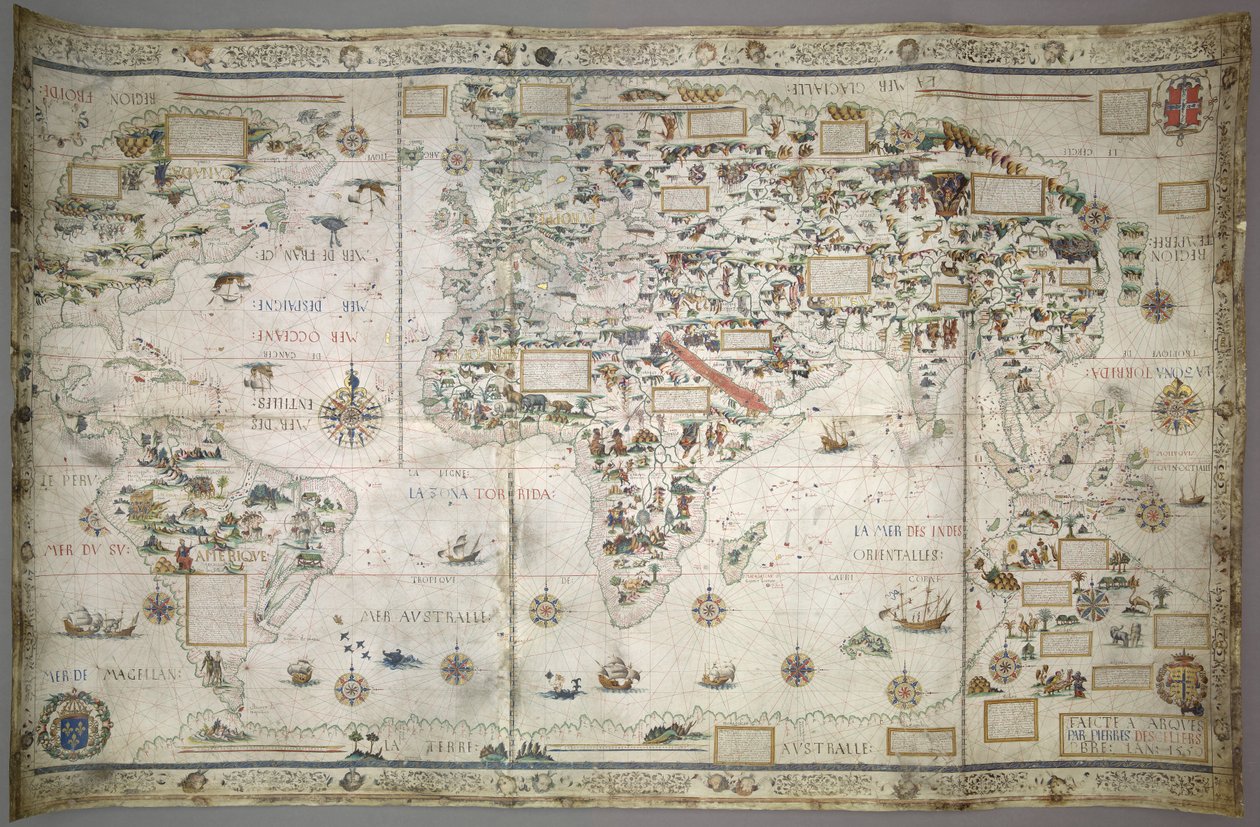 MS 24065 Dünya Haritası Ekle (Planisphere) by Pierre Descaliers