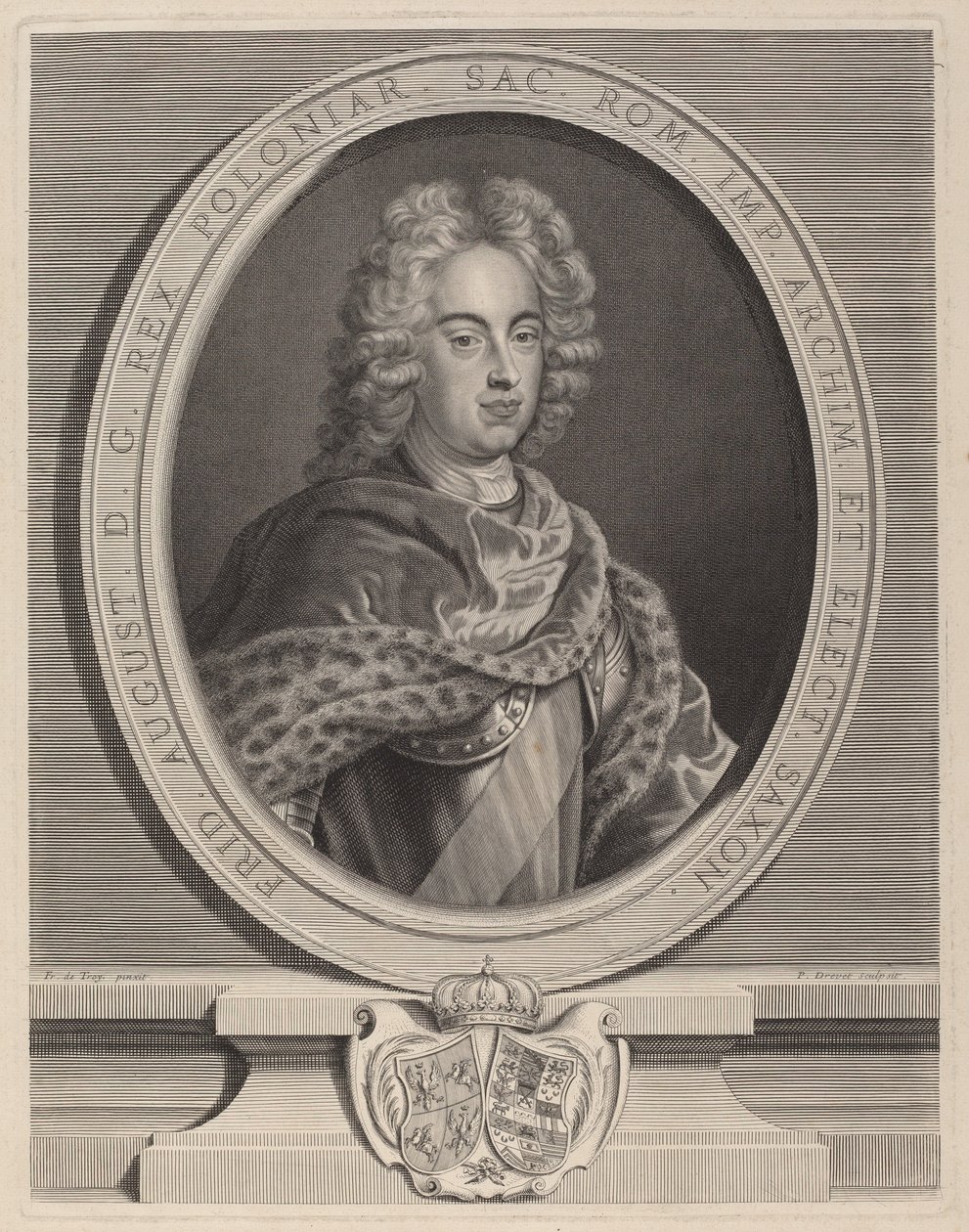 Frederick Augustus III, Polonya Kralı by Pierre Drevet, after François de Troy