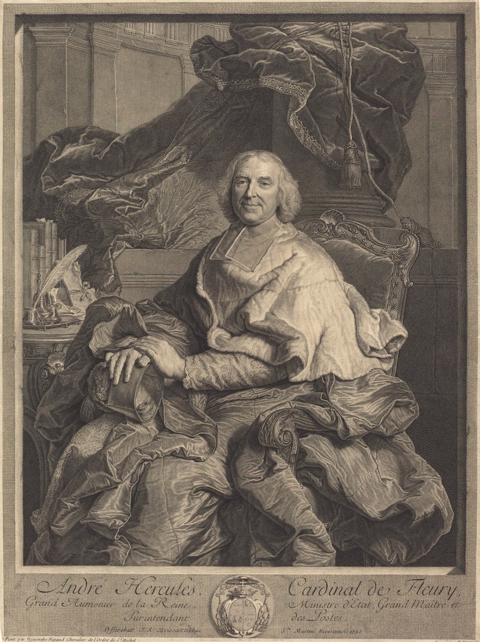 André Hercules, Fleury Kardinali by Pierre Drevet after Hyacinthe Rigaud