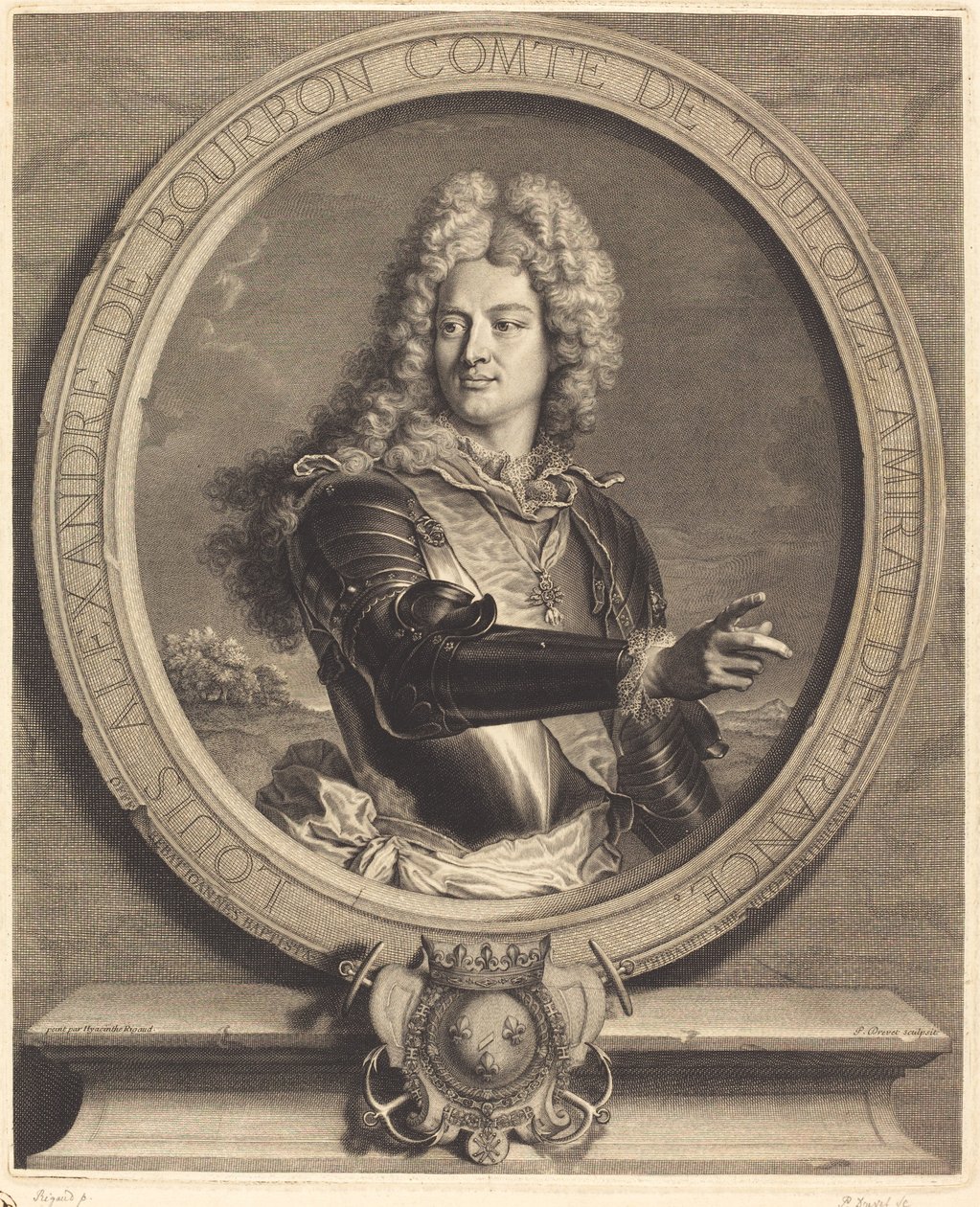 Louis-Alexandre de Bourdon, Toulouse Kontu by Pierre Drevet after Hyacinthe Rigaud