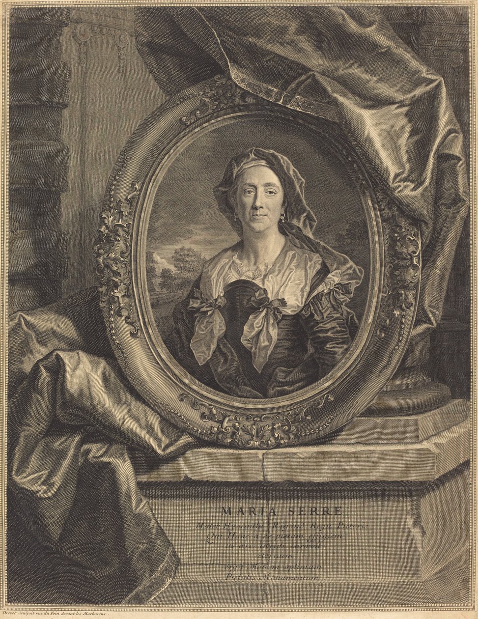 Maria Serre, Sümbül Rigaud'un annesi by Pierre Drevet after Hyacinthe Rigaud