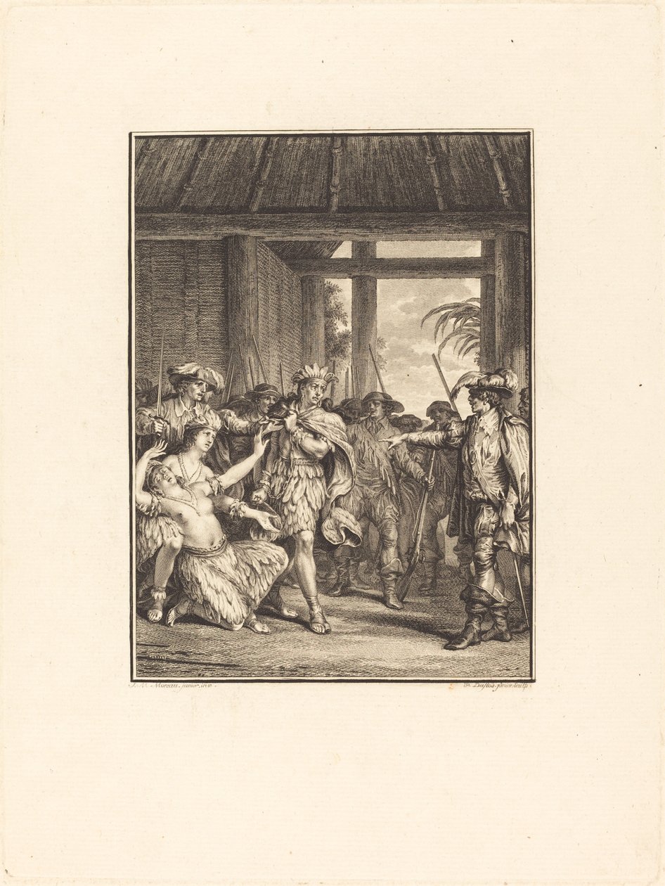 Yeni dünyanın keşfi by Pierre Duflos after Jean Michel Moreau