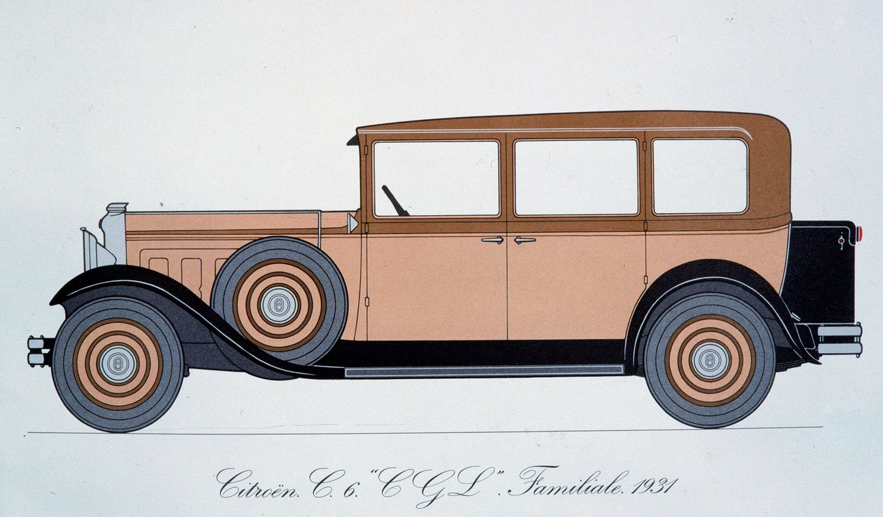 1931 Citroen aile otomobilini temsil eden plaka by Pierre Dumont