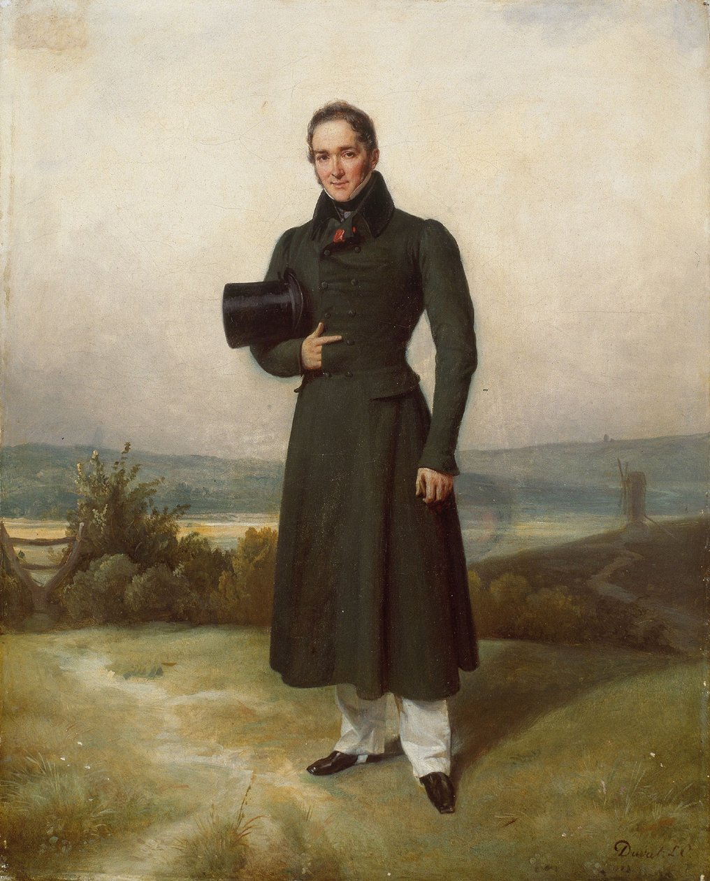 Bir Beyefendinin Portresi, c.1830-35 (tuval üzerine yağlıboya) by Pierre Duval-Lecamus