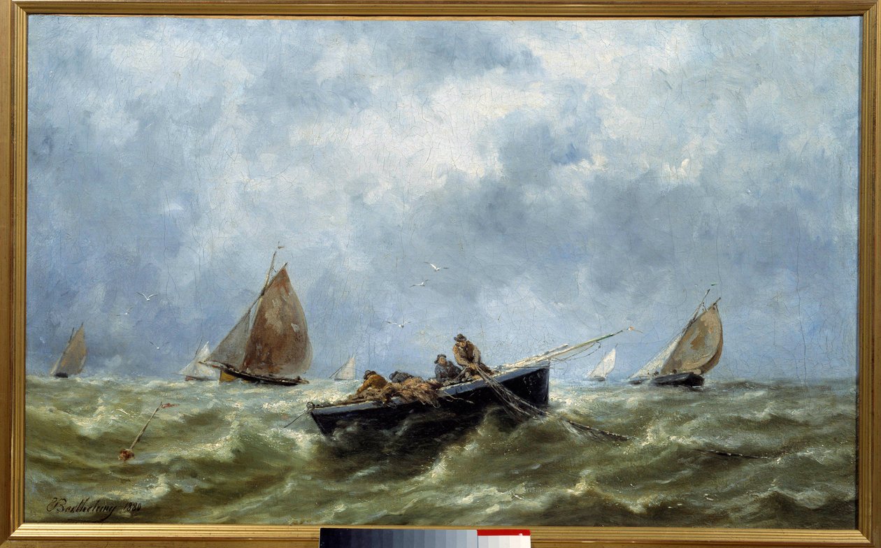 Deniz balıkçıları Tablo Emile Berthelemy (1818-1890) 1880 Fecamp Newfoundland Müzesi by Pierre Emile Berthelemy