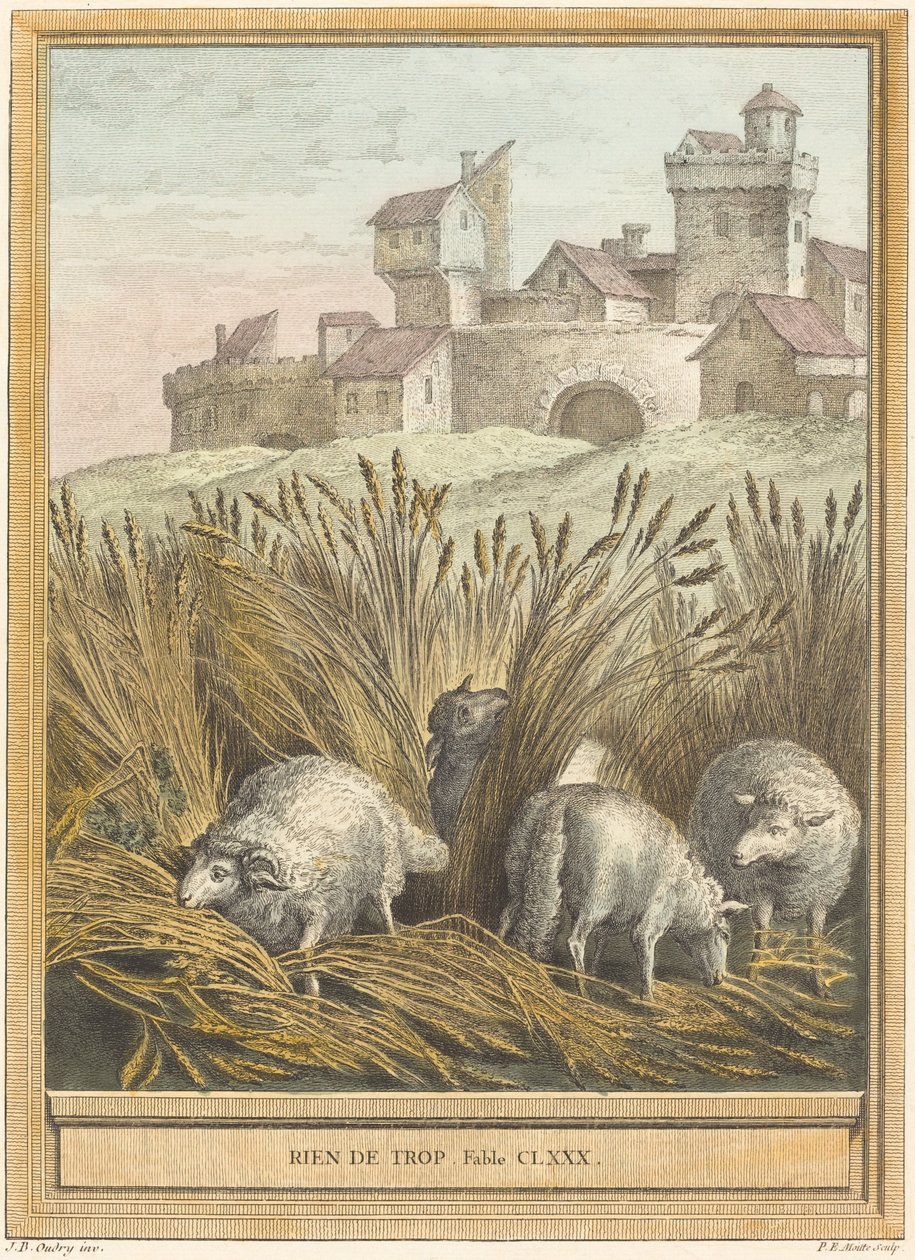 Çok fazla bir şey yok (Aşırı hiçbir şey yok) by Pierre Etienne Moitte after Jean Baptiste Oudry