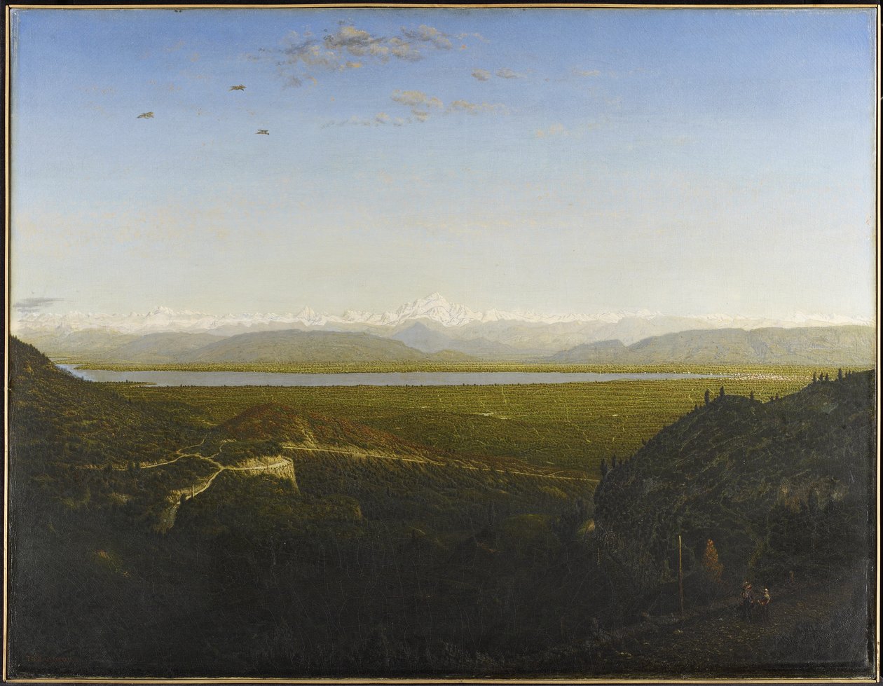 Mont Blanc manzarası, bkz. La Faucille, c.1865 (tuval üzerine yağlı boya) by Pierre Etienne Theodore Rousseau