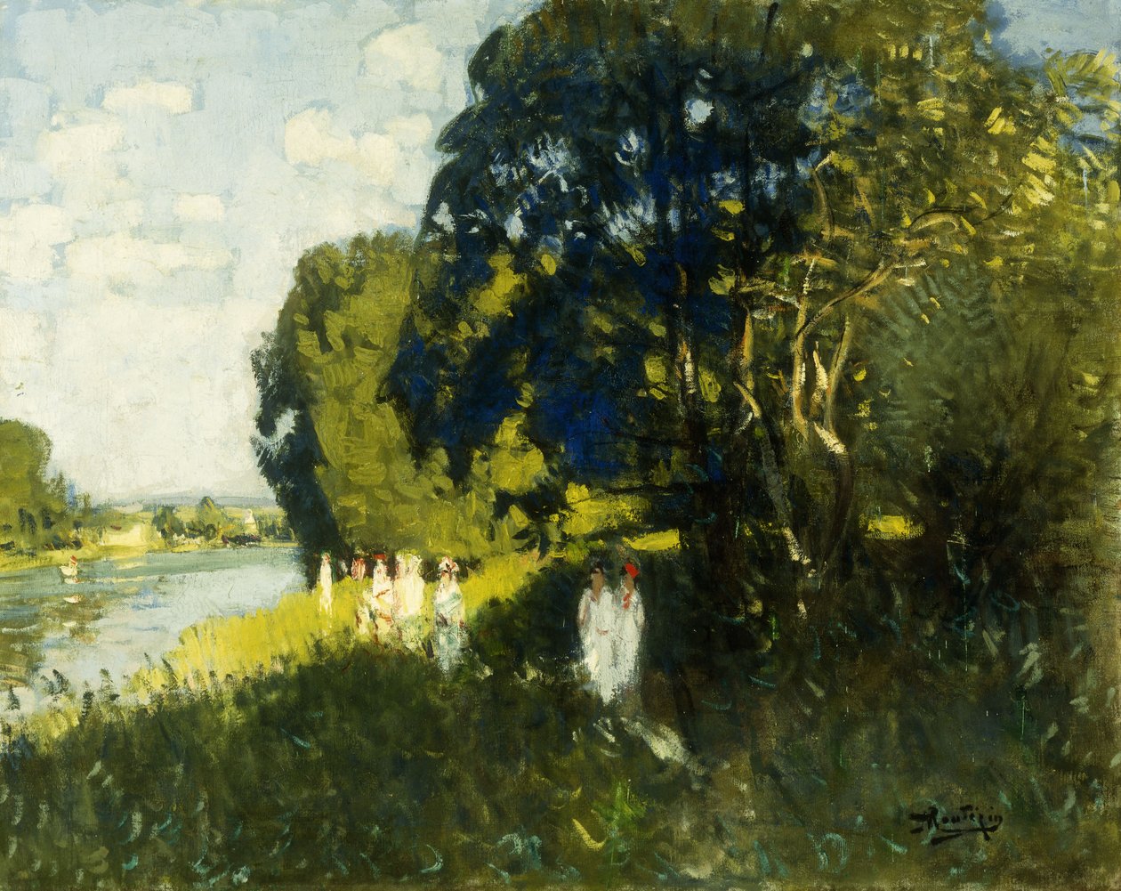 Seine Kıyısında Güzel Bir Pazar; Seine kıyısında güzel bir Pazar by Pierre Eugene Montezin