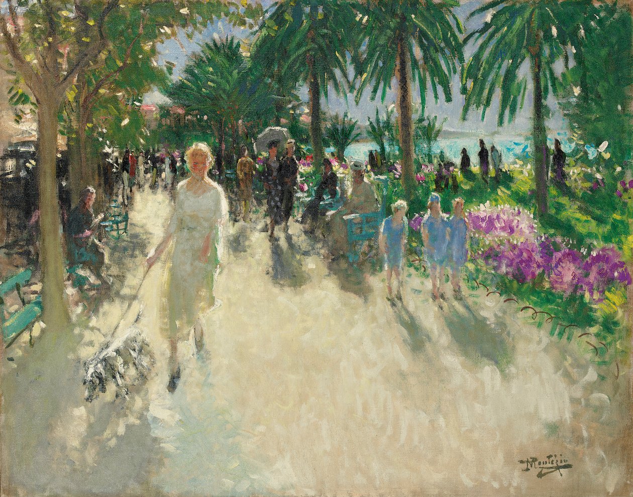 La Croisette, Cannes (tuval üzerine yağlı boya) by Pierre Eugene Montezin