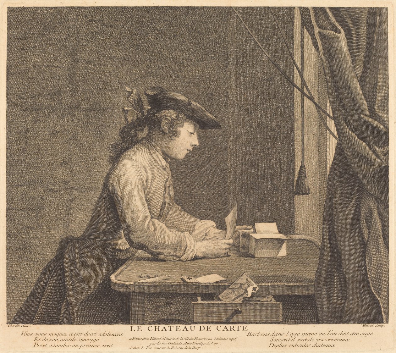 Kartlar Evi by Pierre Filloeul after Jean Siméon Chardin