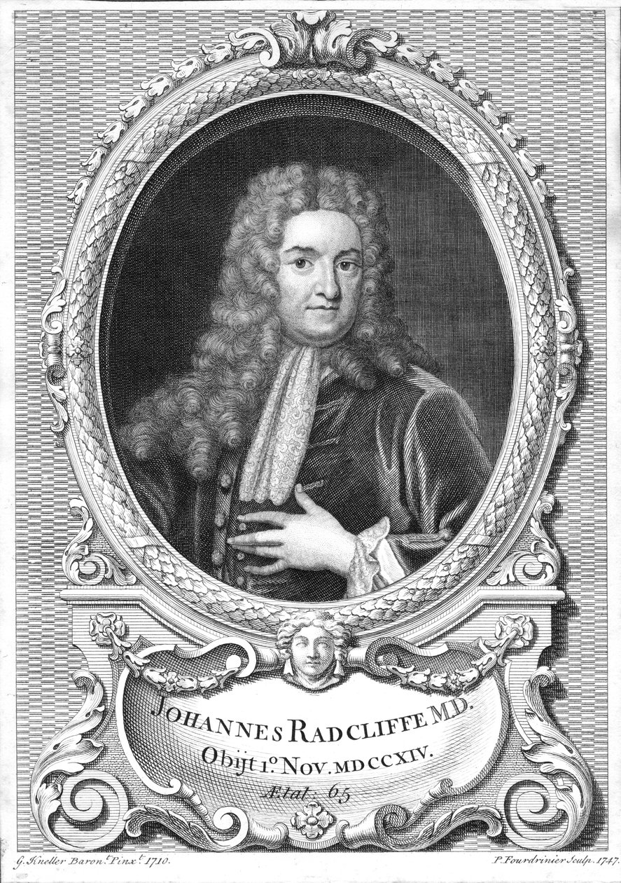 John Radcliffe, İngiliz doktor, 1747 by Pierre Fourdrinier
