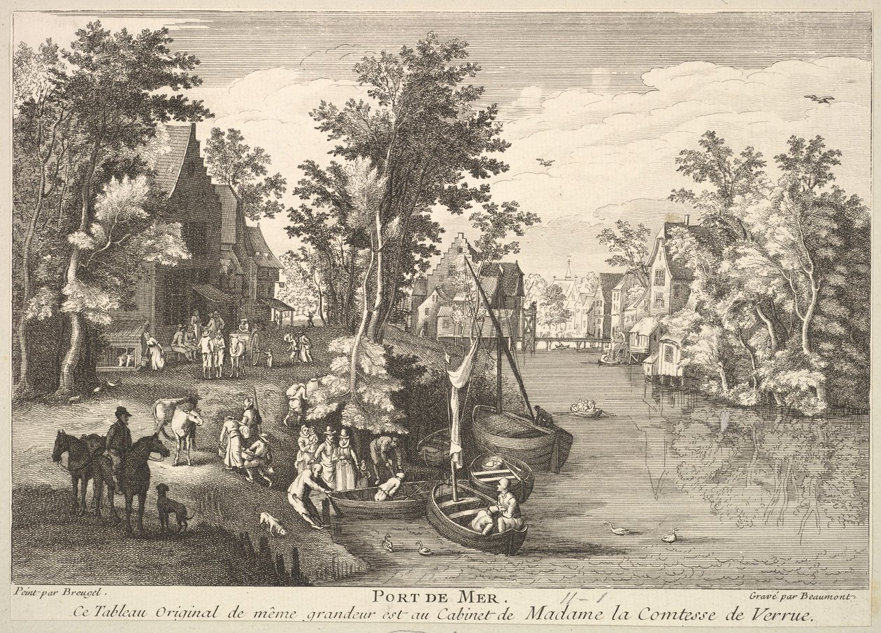 Madame la Comtesse de Verrue koleksiyonundaki resimden sonra Sea Port de Mer. by Pierre Francois Beaumont