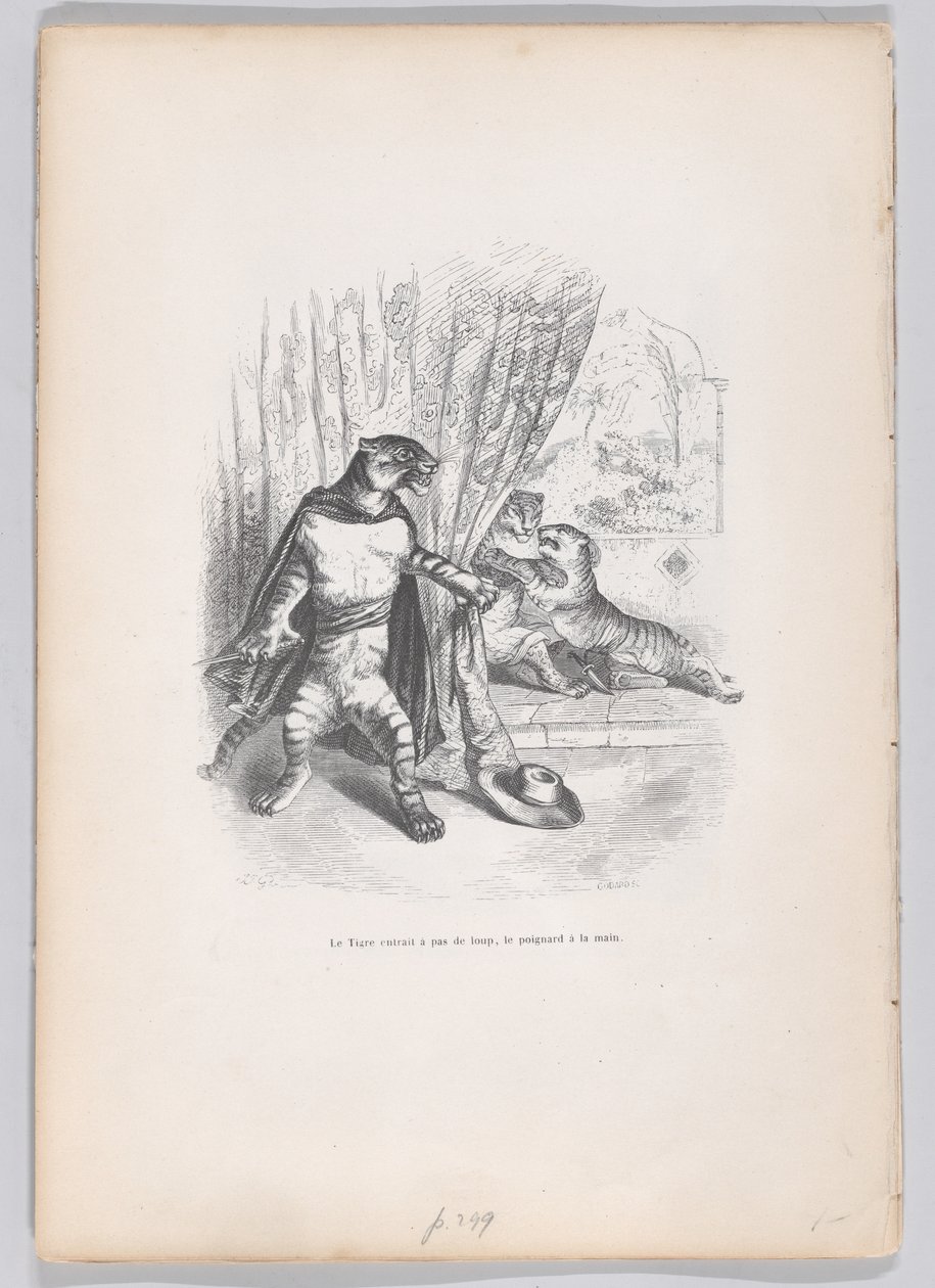 Tiger, Scenes from the Private a..., yak. 1837-47. by Pierre Francois Godard