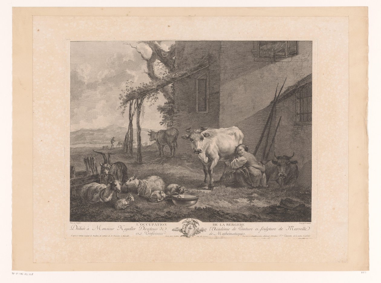 Melkende çobanı Çobanın Mesleği (nesne üzerindeki başlık) by Pierre Francois Laurent