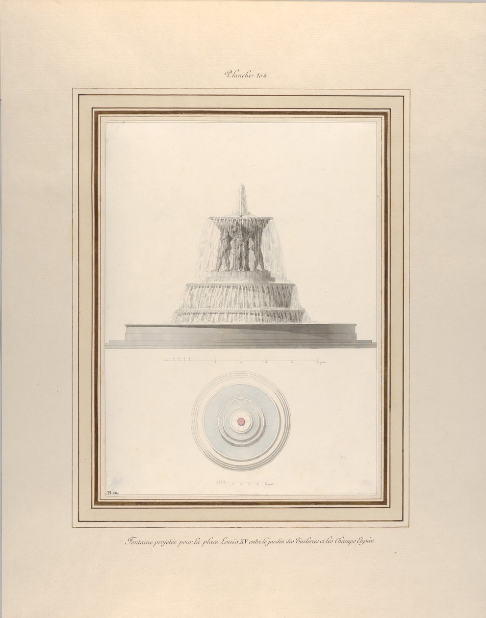 La Place Louis XV için bir Çeşme Projesi, yaklaşık. 1806. by Pierre Francois Leonard Fontaine