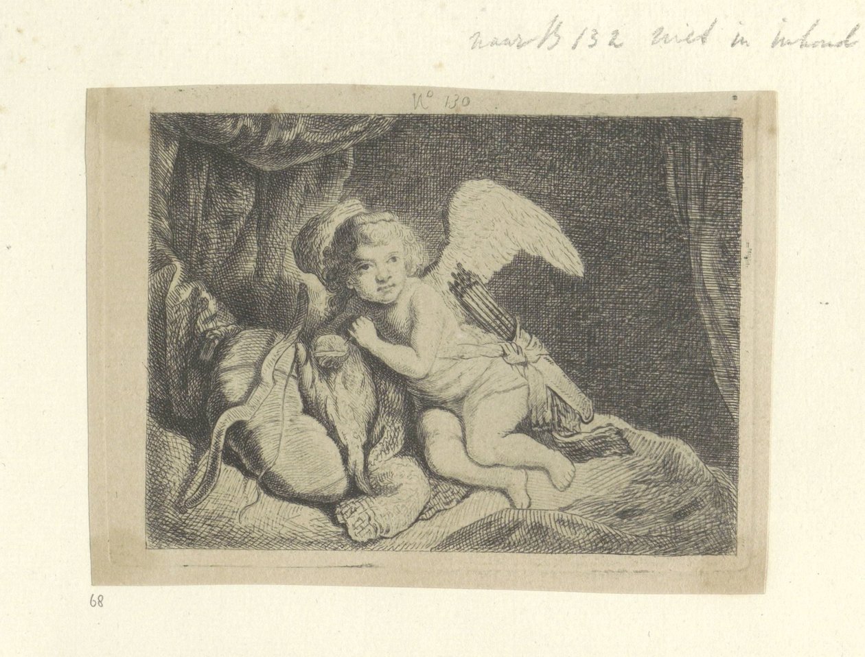 Rustende Amor Seksen beş orijinal baskının toplanması (seri başlığı) by Pierre François Basan (workshop of)