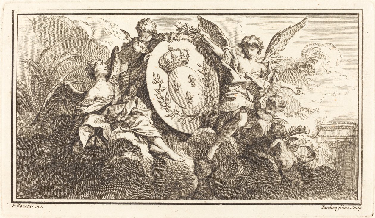 Louis XV Kraliyet Arması by Pierre François Tardieu or Jacques Nicolas Tardieu after François Boucher