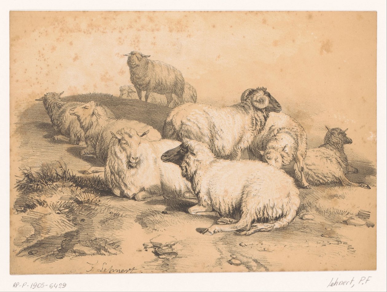 koyun sürüsü by Pierre Frédéric Lehnert