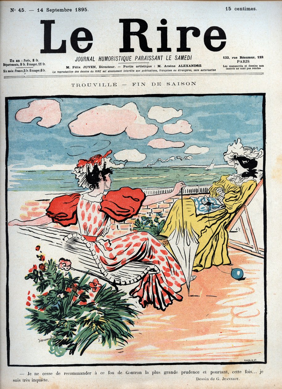 Trouville sezon sonu - Pierre Georges Jeanniot (1848-1934) tarafından 14 Eylül tarihli “Le Lire” için çizim by Pierre Georges Jeanniot