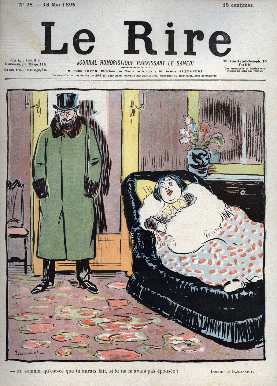 Benimle evlenmeseydin ne yapardın? - Pierre Georges Jeanniot (1848-1934) tarafından 218 Mayıs 1895 tarihli “Le Rire” için çizim by Pierre Georges Jeanniot