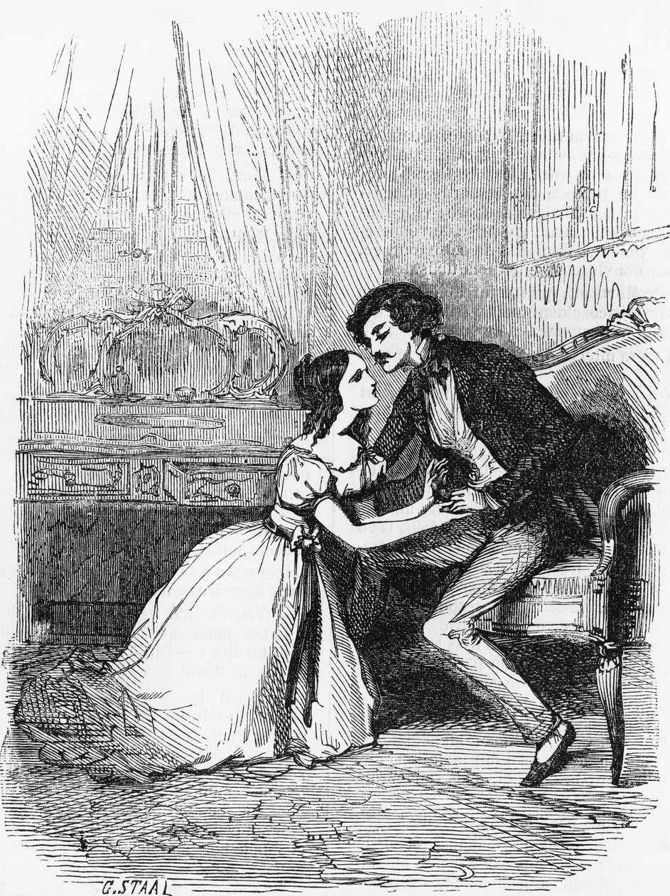 Kara Koyun İllüstrasyonu, Honore de Balzac'ın (1799-1850) romanı, İnsan Komedisi adlı çok ciltli koleksiyondan, Pierre Gustave Eugene Staal'ın gravürü (1817-1882) by Pierre Gustave Eugene (1817 82) Staal