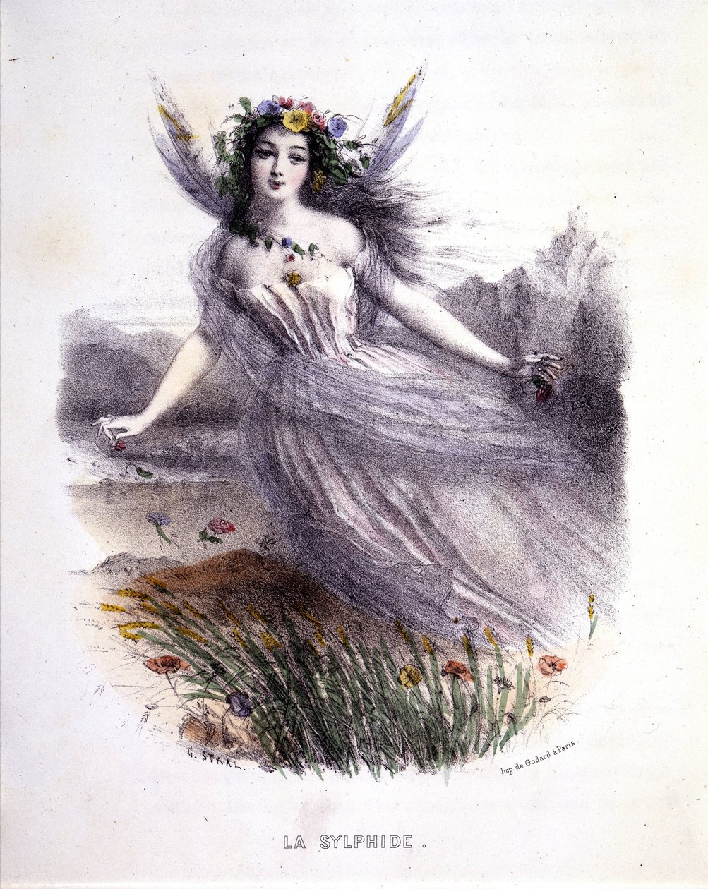 Peri: La sylphide - “Mitolojik kadınlar”da, Mery ve Foelix tarafından, hasta. Yazan: G. Staal, ed. Gouet tarafından by Pierre Gustave Eugene Staal