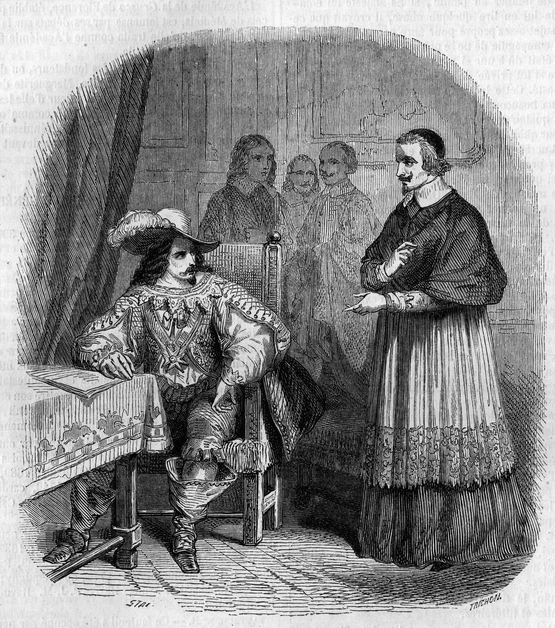 1635 yılında Louis XIII (1601-1643) ve Kardinal Richelieu (Armand Jean du Plessis de Richelieu) (1585-1642) tarafından kurulmuştur. G. Staal tarafından gravür by Pierre Gustave Eugene Staal