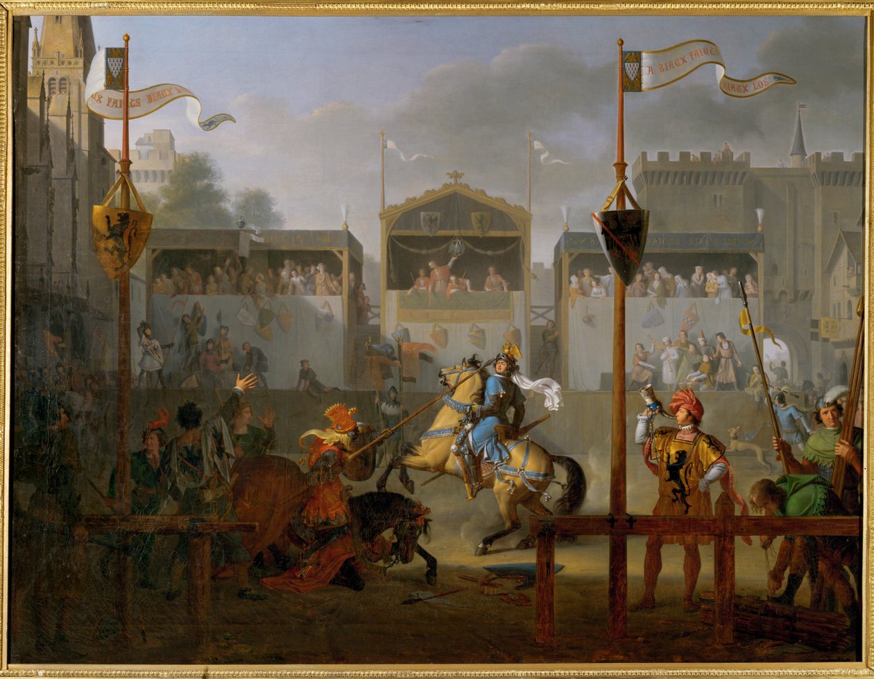 14. yüzyılda bir turnuva (tuval üzerine resim) by Pierre Henri Revoil