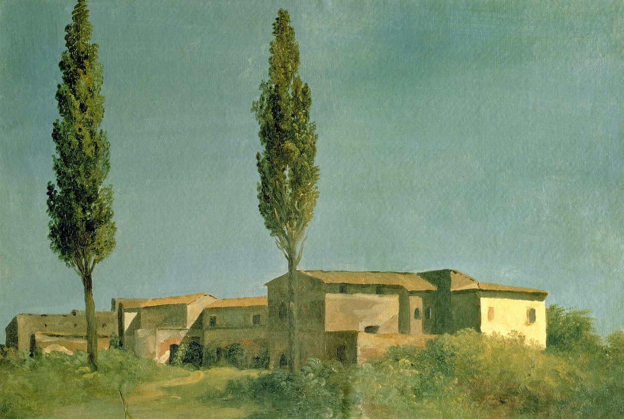 Villa Farnese'de: İki Kavak, c.1777 (kart üzerinde yağlı boya) by Pierre Henri de Valenciennes