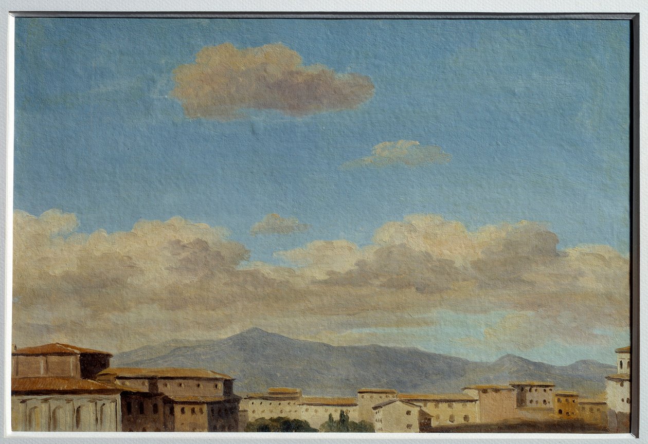 Quirinal'de (Roma) gökyüzü çalışması. Pierre Henri De Valenciennes (1750-1819) tarafından yapılan tablo by Pierre Henri de Valenciennes