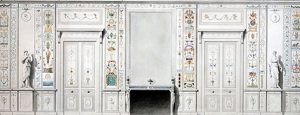 Salon için Tasarım (tebeşir, mürekkep, suluboya ve kağıt üzerine gövde rengi) by Pierre II Rousseau