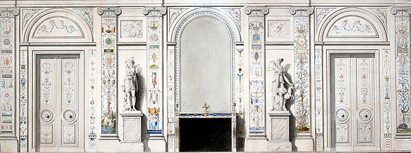 Salon için Tasarım (tebeşir, mürekkep, suluboya ve kağıt üzerine gövde rengi) by Pierre II Rousseau