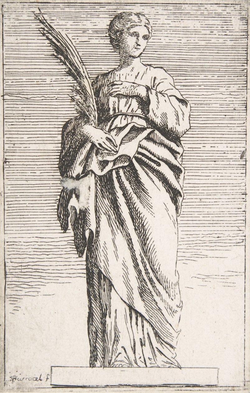 Ayakta Kadın Figürü, ca. 1739-40., yakl. 1739-40. by Pierre Ignace Parrocel