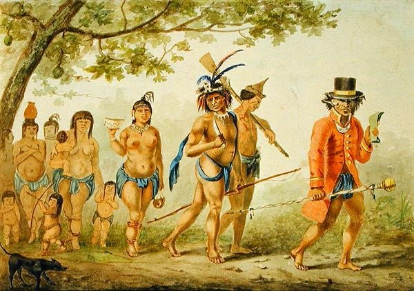 Bir kabilenin yürüyüşü, 1839 dolayları (kağıt üzerine suluboya) by Pierre J. Benoit